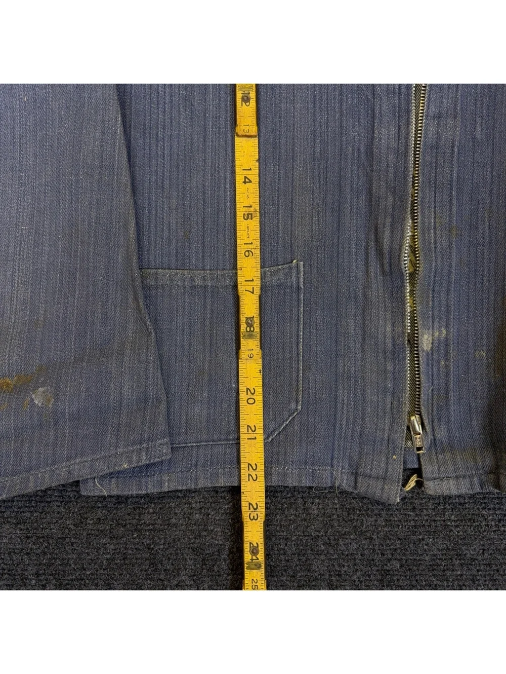 1960s US NAVY Vietnam Road Runner Chain Stitched Denim Jacket Medium